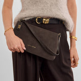 Orin Twist Lock Suedette Small Shoulder Bag