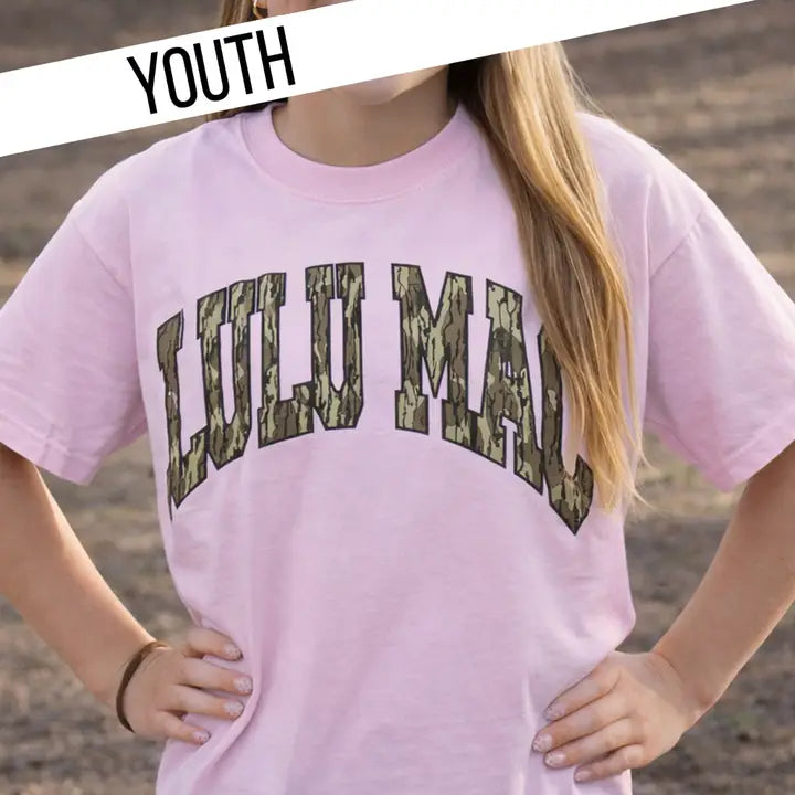 Lulu Mac Mossy Oak Chambray Youth Comfort Colors Tee