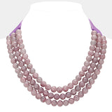 Lilac Beaded Layered Necklace