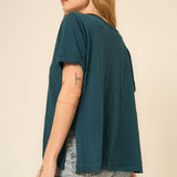 KNOCK OUT V NECK TEE - OCEANIC TEAL