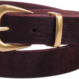 Burgundy Calf Hair Belt