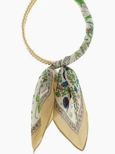 Silk Scarf Wrapped Collar Necklace