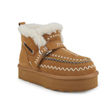 Chestnut Suede Slipper Boots